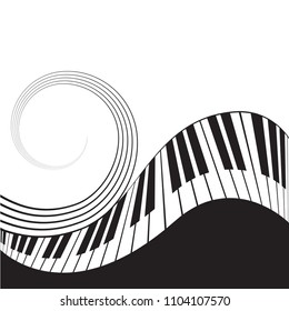 Stylized Piano Keyboard Stave Music Background Stock Vector (Royalty