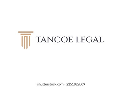 Stylized pillars of law logo, representing the solid foundation by the law.