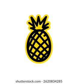 Stylized pineapple illustration stands alone isolated