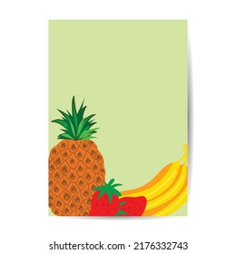 Stylized pineapples on an abstract background. Ripe pineapple. Card, banner, poster, sticker, print, advertising material. Fruit Vector cover illustration.