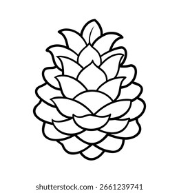 Estilizado contorno de piña naturaleza en blanco y negro