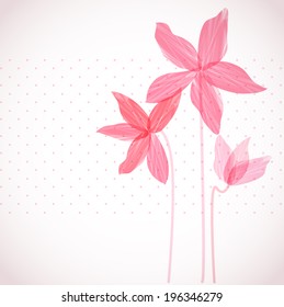 Stylized pink flowers. Elegant floral background.