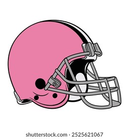 Stylized Pink Football Helmet Vector Illustration for Sports Design