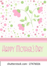 Stylized pink and green Mother's Day card