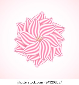 Stylized pink lotus flower isolated on white background