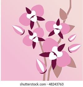 Stylized pink orchid