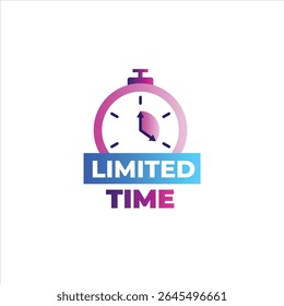 Stylized pink stopwatch with 'Limited Time' text, great for use in flash sale or urgent campaign designs.