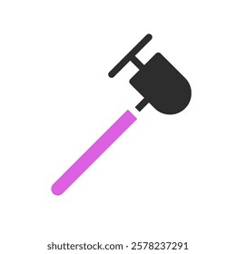 Stylized Pink-Handled Tool Icon on White Background