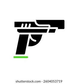 Stylized Pistol Vector Illustration on White