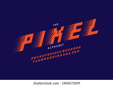 Vector de tipo de letra de píxel estilizado