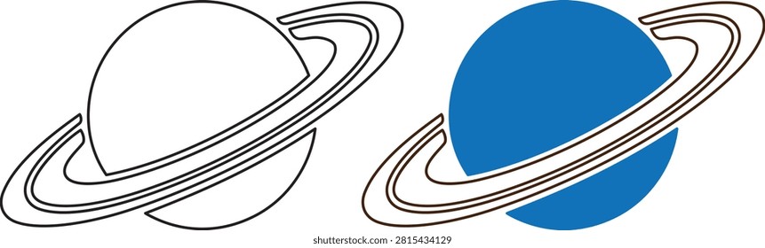 Stylized planet and rings