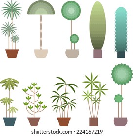 stylized plant icon set