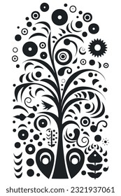 stylized plant vector silhouette. Minimalism art. Modern decor.