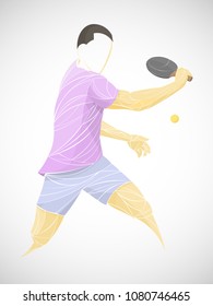 stylized player table tennis, ping pong, table tennis, Player, athlete, game, vector