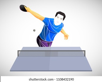stylized player table tennis, ping pong, table tennis