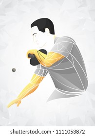 stylized player table tennis, ping pong