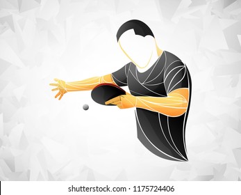 stylized player table tennis, ping pong