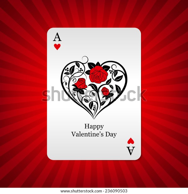 Stylized Playing Card Ace Hearts On Stock Vector Royalty Free