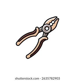 Stylized pliers illustration on White Background for industrial usage