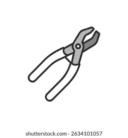 Stylized pliers tool image on solid White Background