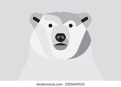 Stylized Polar Bear Vector Illustration. Wild Polar Bear Animal of the Arctic.