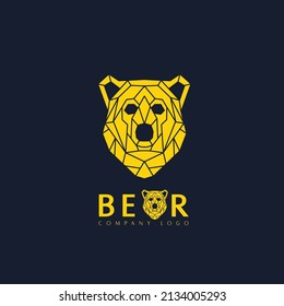 Stylized polygonal bear head.Vector geometric illustration.