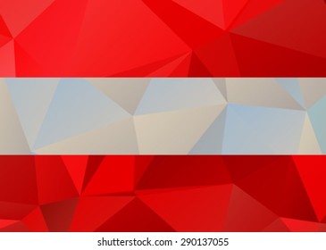 Stylized polygonal flag of Austria isolated on a white background.