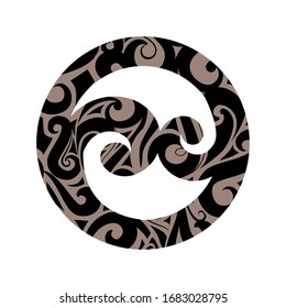 Stylized Polynesian symbol for new beginning, vector