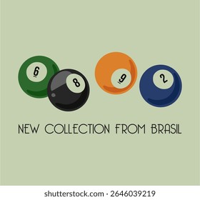 Stylized pool game scene, perfect for bar culture art, games-themed clothing, and nostalgic decor.