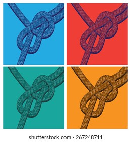 stylized pop art vector illustration of knots