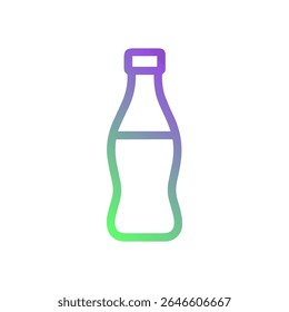 Stylized pop bottle icon gradient outline. Icon Symbol Illustration