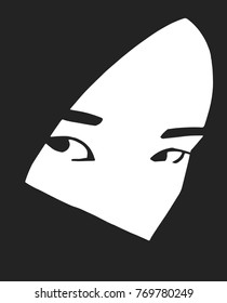 Stylized portrait of beautiful model in black and white