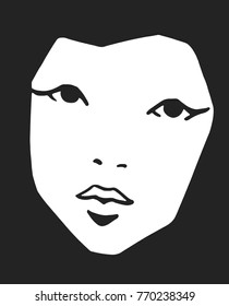 Stylized portrait of beautiful model in black and white