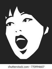 Stylized portrait of beautiful model in black and white