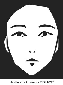 Stylized portrait of beautiful model in black and white