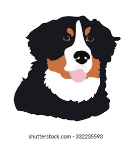 A stylized portrait of a Bernese Mountain Dog