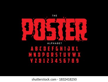 Stylized poster alphabet font vector