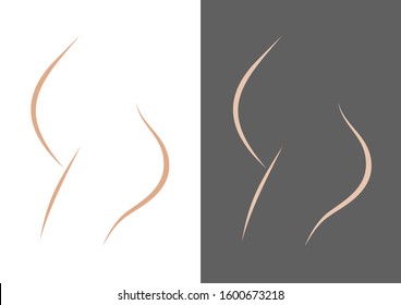 Stylized pregnant woman on light and dark backgrounds