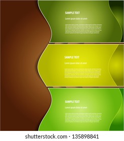Stylized presentation template with empty text and graphics  boxes