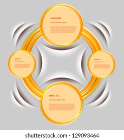 Stylized presentation,option template with empty text boxes and embellishment