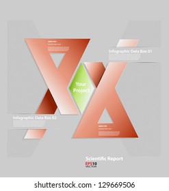	Stylized presentation,option template with empty text boxes and embellishment