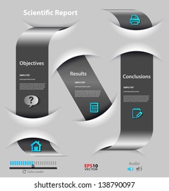 Stylized presentation,option template with empty text boxes and embellishment