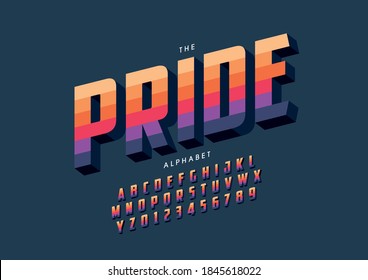 Stylized pride alphabet font vector