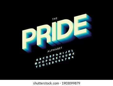 Stylized pride alphabet font vector
