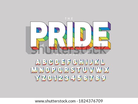 Stylized pride alphabet font vector