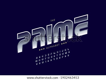 Stylized prime alphabet font vector