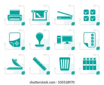 Stylized Print industry Icons - Vector icon set