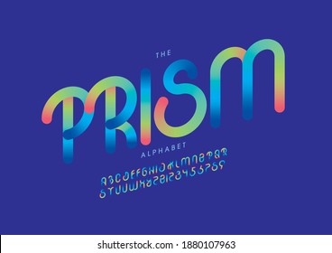 Stylized prism alphabet font vector