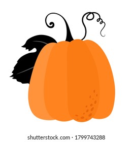 Stylized pumpkin. Happy Halloween. Pumpkin isolate in flat cartoon style.