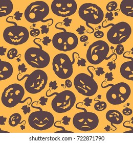 Stylized pumpkin seamless background